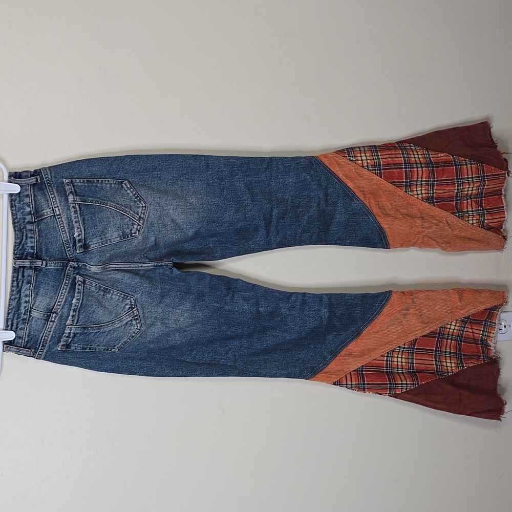 Free People Flashback Patchwork Flare Corduroy Bl… - image 4